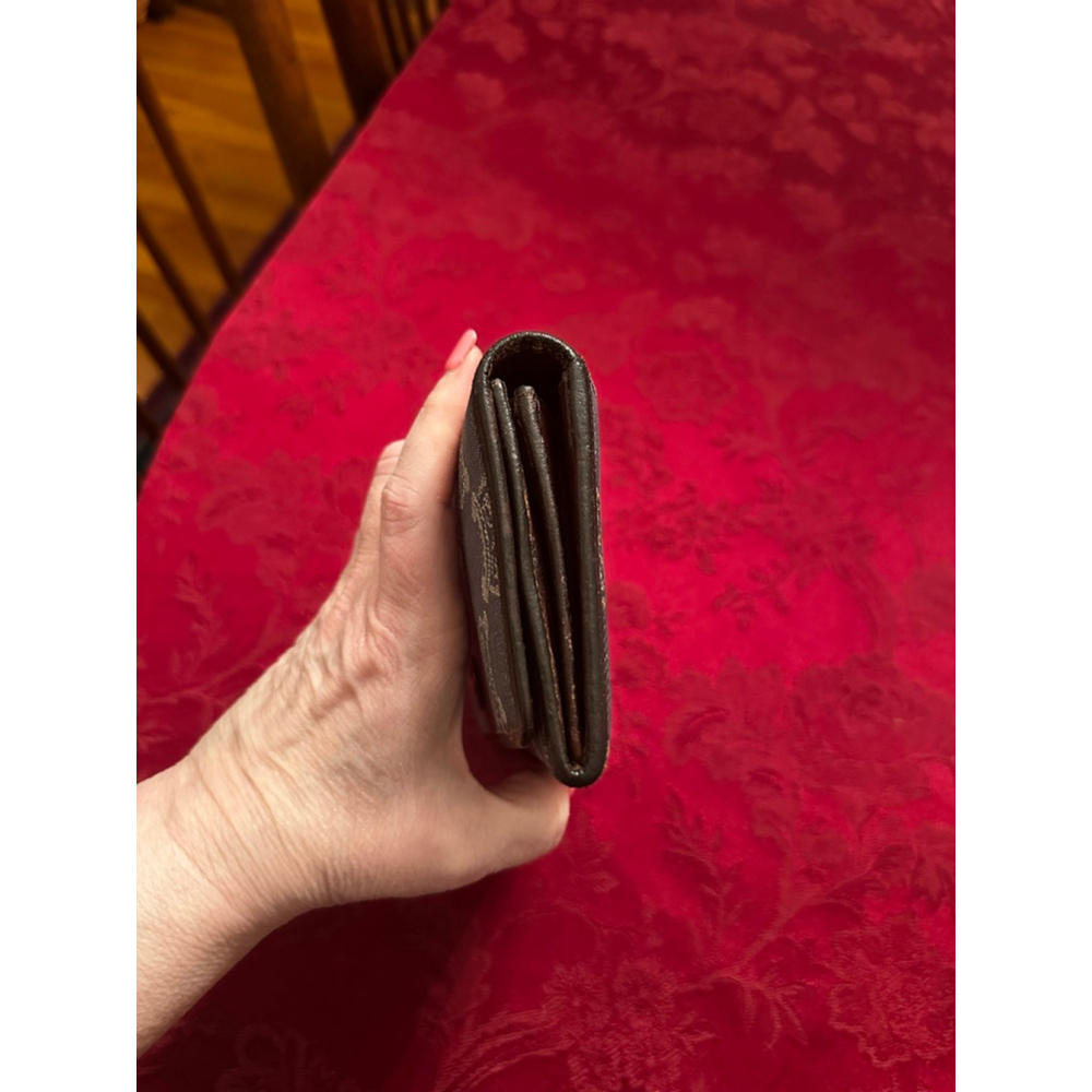 Celine Triomphe Blue Denim & Brown Leather Long Snap Wallet - Picture 7 of 7